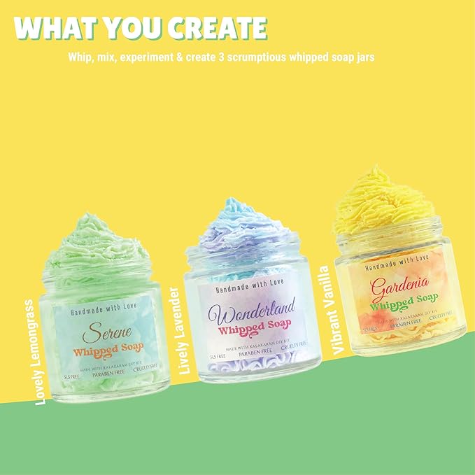 Kalakaram Whipped Soap Making Kit | Make 3 Pretty Jar Whipped Soaps | Diy Kids Activity Kit